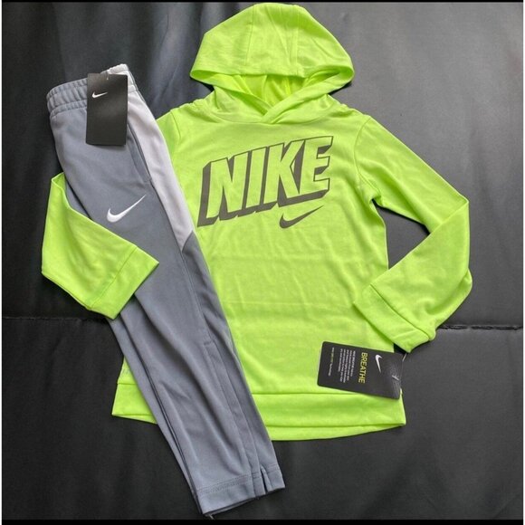NWT Nike Track Pants & Hooded Long Sleeve Tee Set Boys Size 4
